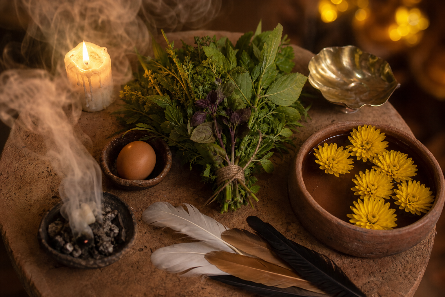 Limpieza espiritual con hierbas tropicales y sahumerio de copal en Salinas, California